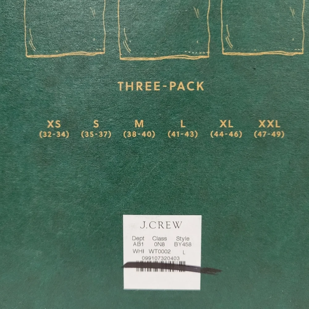 New J Crew V-neck undershirts three-pack BY548